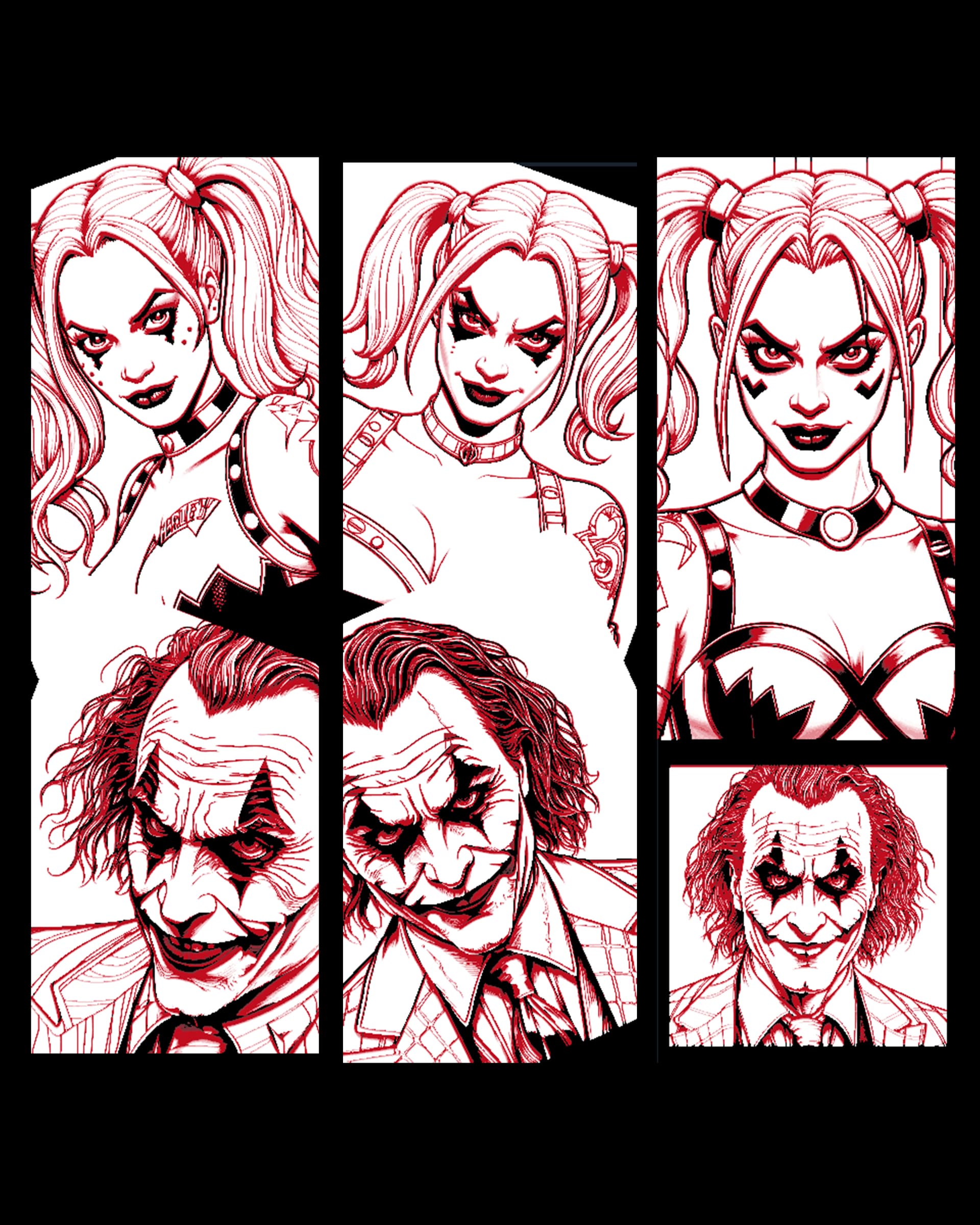 Fan art set of bookmarks - DC Characters Joker and Harley Quinn Fan art set of bookmarks - DC Characters Joker and Harley Quinn