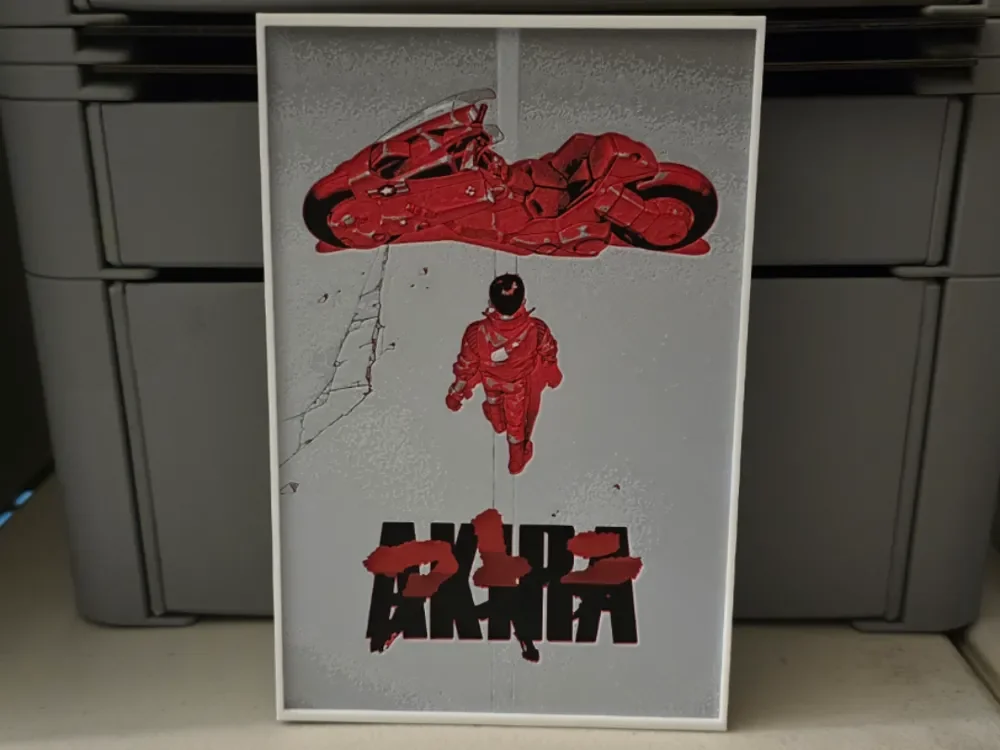 Akira Movie Poster - Hueforge Art by Lumpy3D HueForge model: Akira Movie Poster - Hueforge Art by Lumpy3D