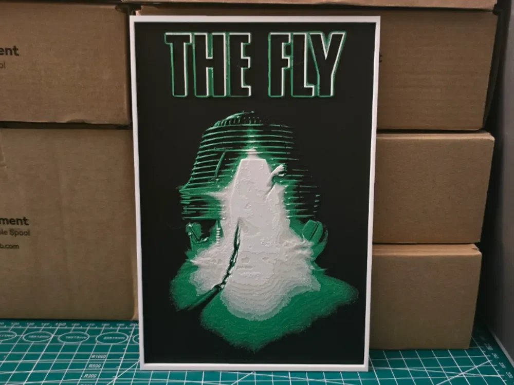 The Fly Movie Poster - Hueforge Art by Lumpy3D HueForge model: The Fly Movie Poster - Hueforge Art by Lumpy3D