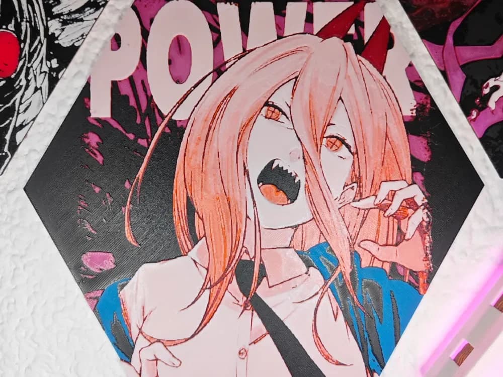 Hueforge Power - ChainsawMan modo panal by JGz3DMaker HueForge model: Hueforge Power - ChainsawMan modo panal by JGz3DMaker