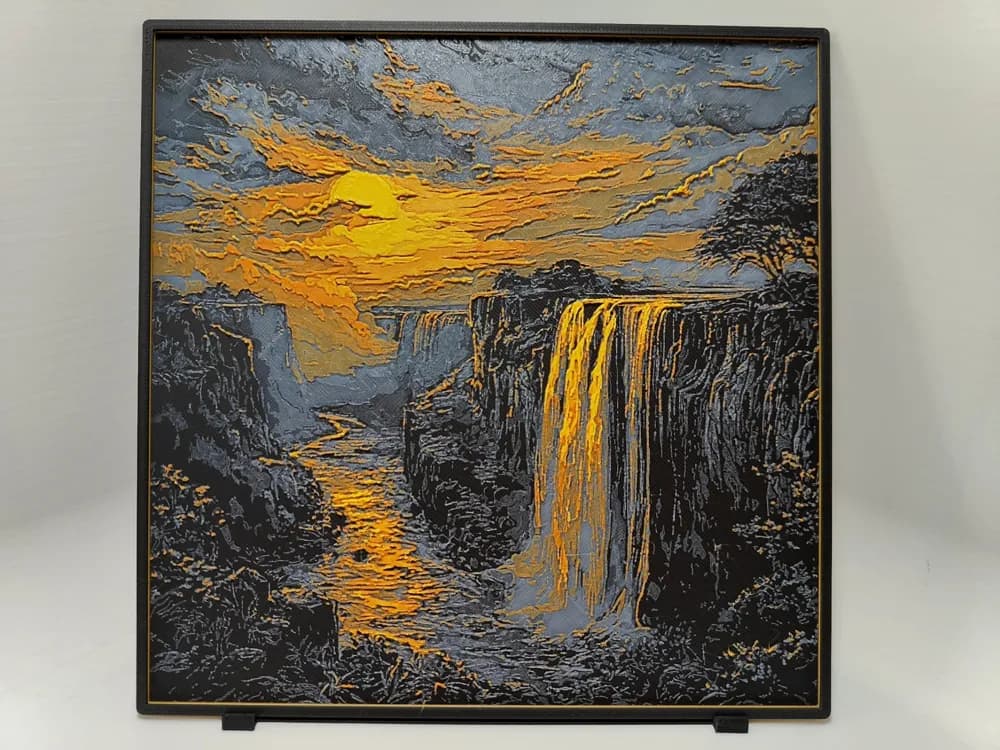 Victoria Falls Sunset - Hueforge by BeaN HueForge model: Victoria Falls Sunset - Hueforge by BeaN