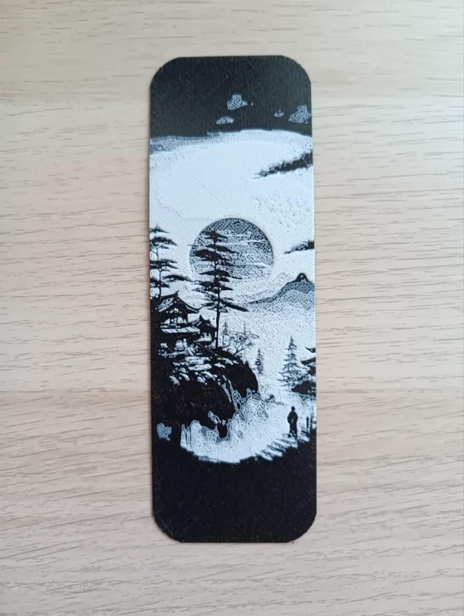 Japanese Sunset Bookmark by Atrus Design HueForge model: Japanese Sunset Bookmark by Atrus Design