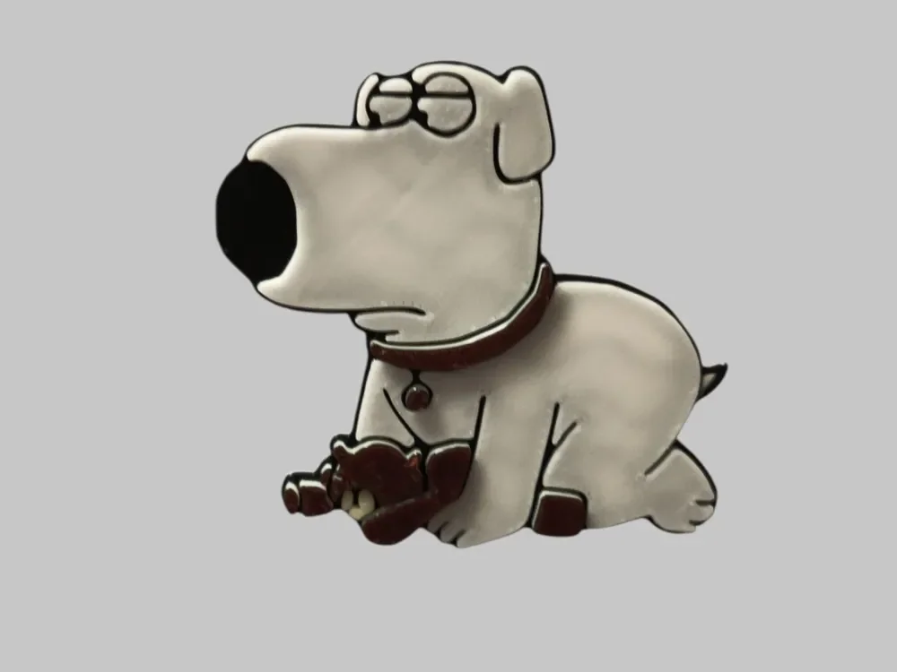 Brian Griffin fidget magnet by 3DNesy HueForge model: Brian Griffin fidget magnet by 3DNesy