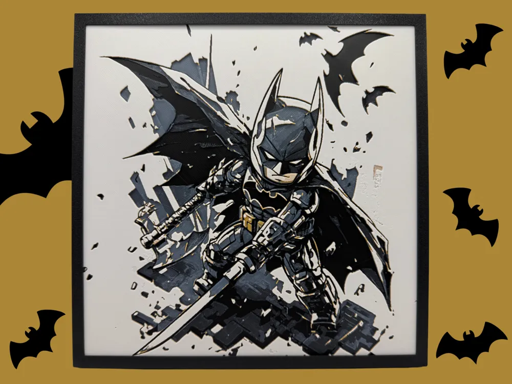 Batman - Brick Style by Canadian Gamer HueForge model: Batman - Brick Style by Canadian Gamer