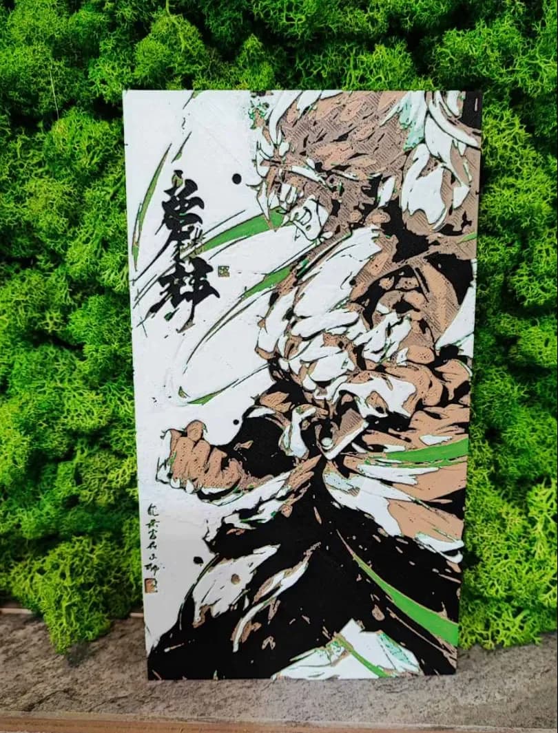 Legendary Broly by Garuda3D HueForge model: Legendary Broly by Garuda3D