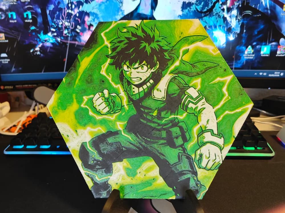 Hueforge Deku (My Hero Academia) honeycomb mode Hueforge Deku (My Hero Academia) honeycomb mode