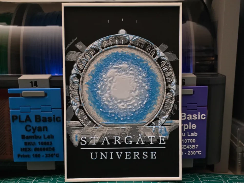 Stargate Universe Poster - Hueforge Art by Lumpy3D HueForge model: Stargate Universe Poster - Hueforge Art by Lumpy3D