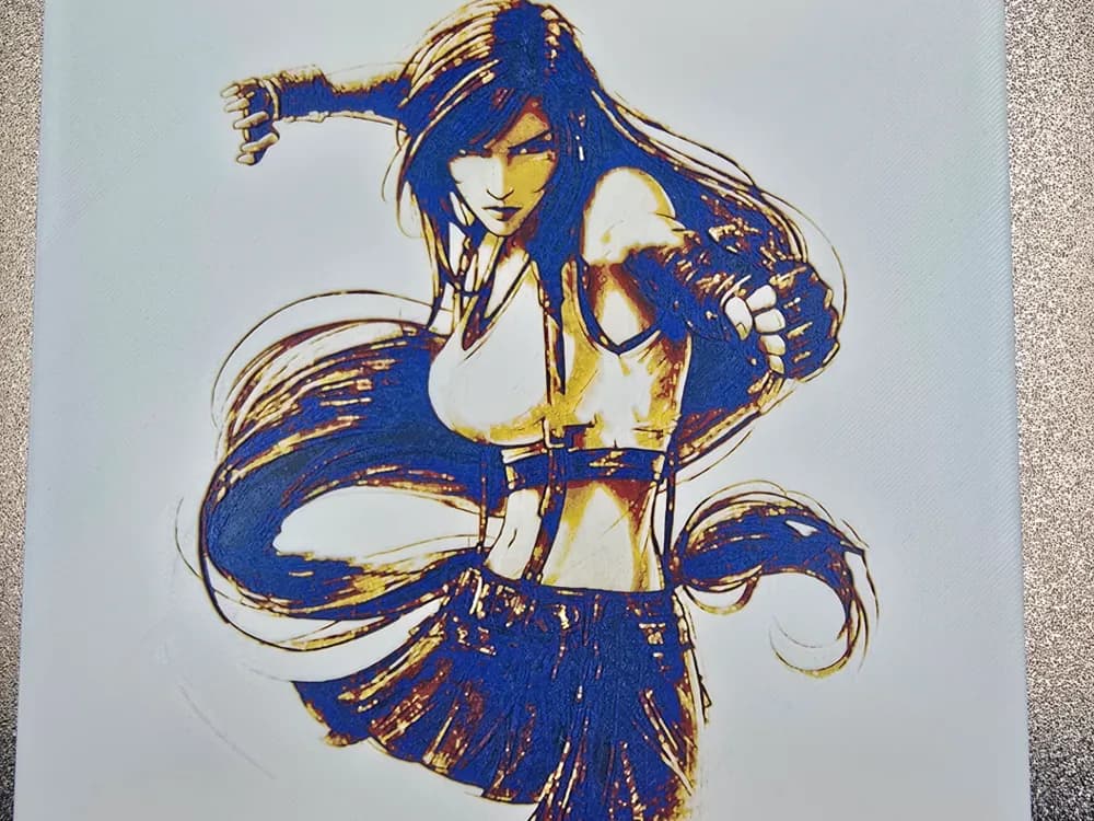 Final Fantasy 7 - Tifa Hueforge by 3D-Mentiel HueForge model: Final Fantasy 7 - Tifa Hueforge by 3D-Mentiel