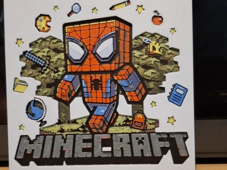 Spiderman Minecraft hueforge by 3dGlow HueForge model: Spiderman Minecraft hueforge by 3dGlow