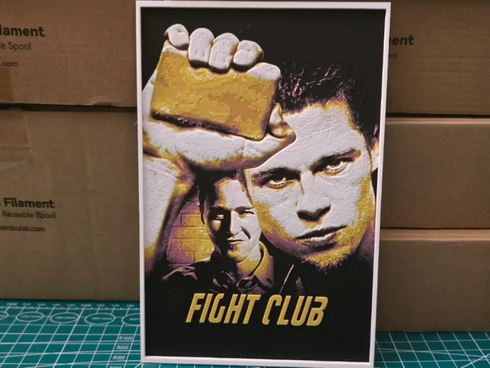 Fight Club Movie Poster - Hueforge Art by Lumpy3D HueForge model: Fight Club Movie Poster - Hueforge Art by Lumpy3D