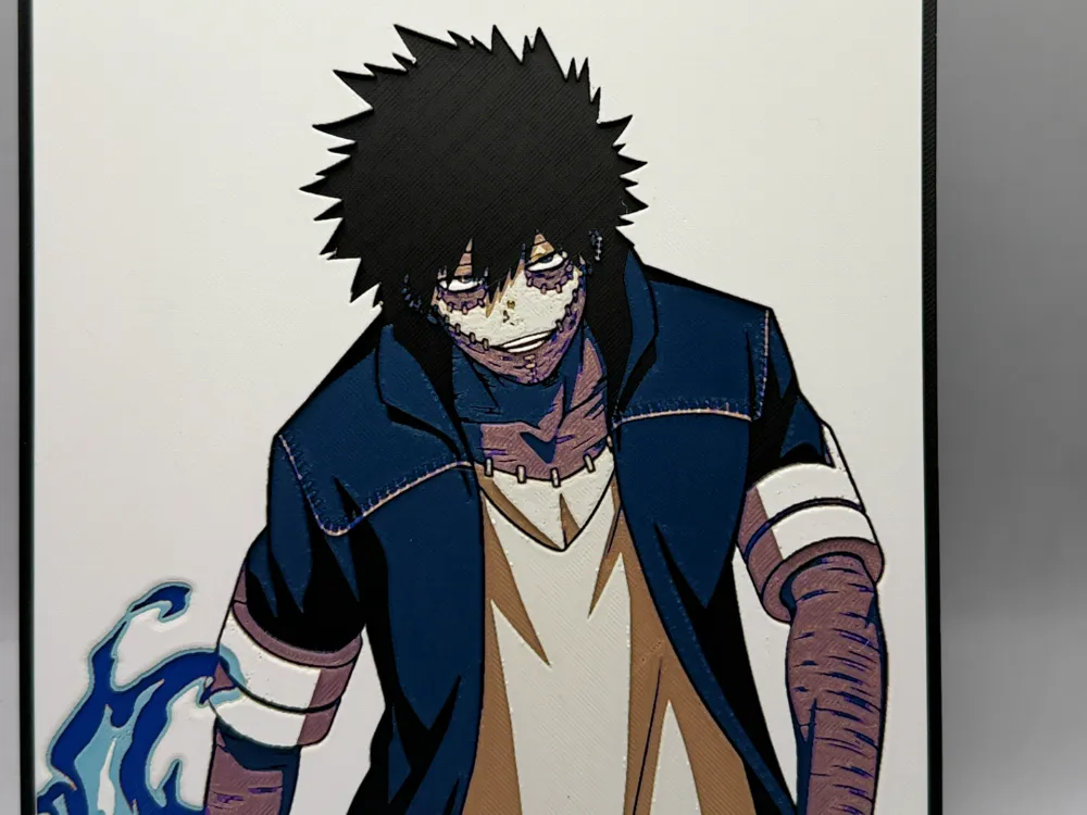 My Hero Academia - Dabi fire by MonkeyForge 3D HueForge model: My Hero Academia - Dabi fire by MonkeyForge 3D