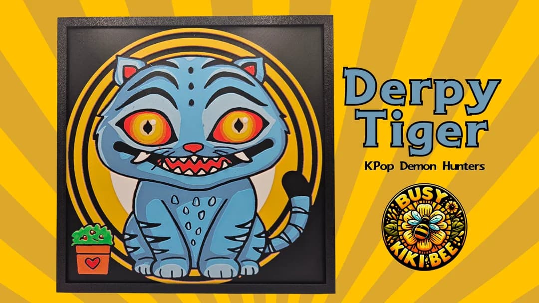 Derpy Tiger from KPop Demon Hunters by BusyKikiBee HueForge model: Derpy Tiger from KPop Demon Hunters by BusyKikiBee