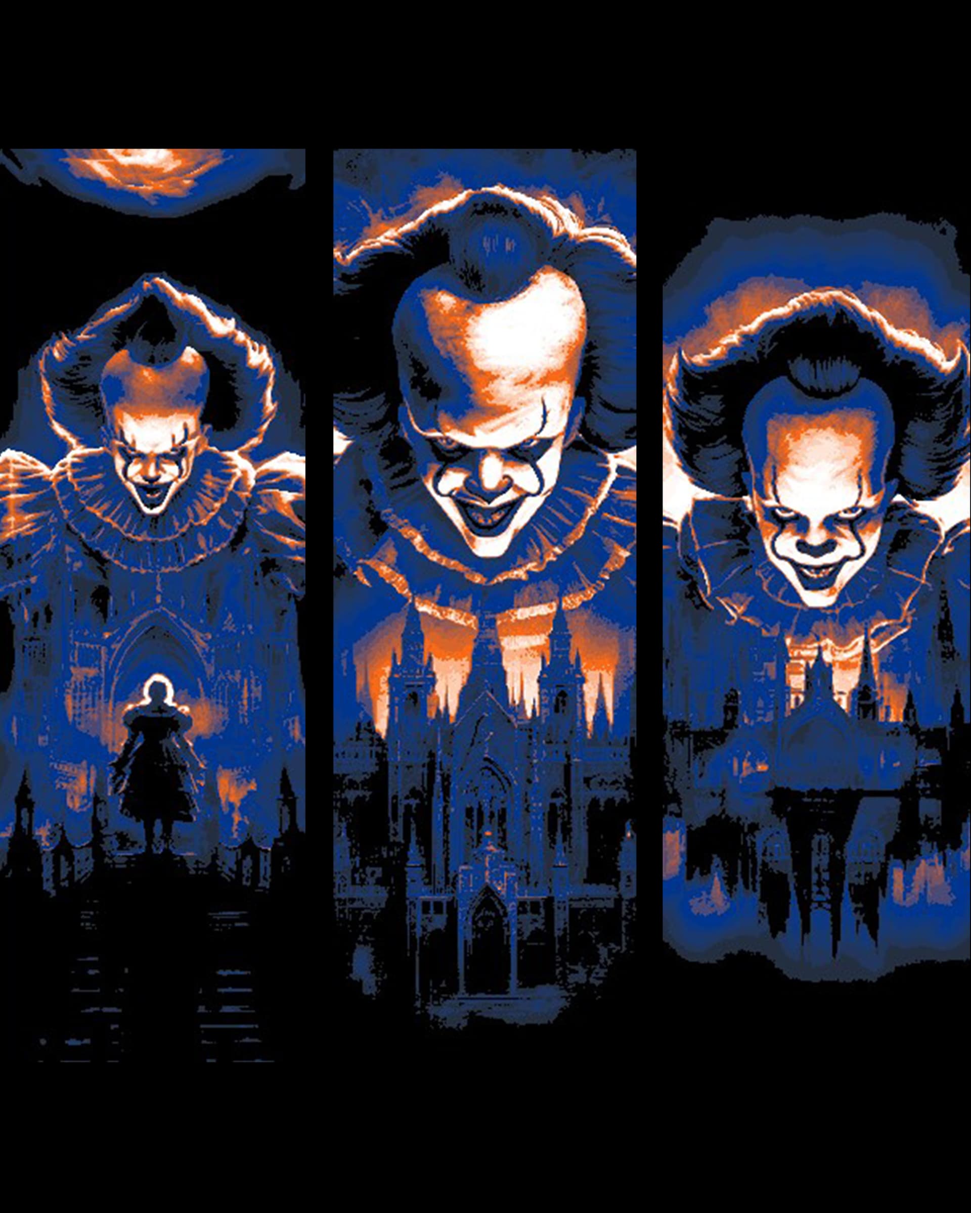 Horror Classic Scary Clown watching over his Victims - Set of Bookmarks Horror Classic Scary Clown watching over his Victims - Set of Bookmarks