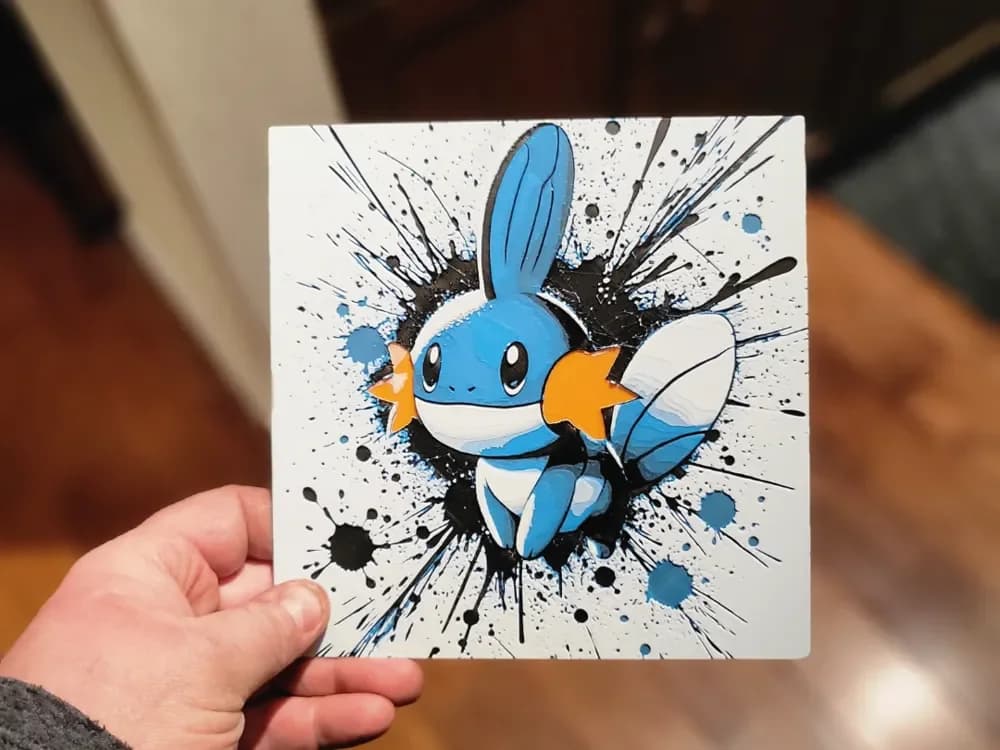 Graffiti Mudkip Hueforge by 3Ree Printing HueForge model: Graffiti Mudkip Hueforge by 3Ree Printing