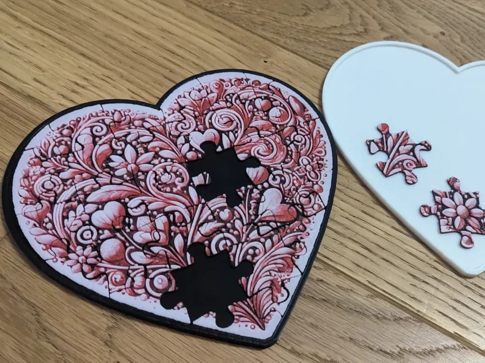Heart valentines day Puzzle Hueforge by Seb3D HueForge model: Heart valentines day Puzzle Hueforge by Seb3D