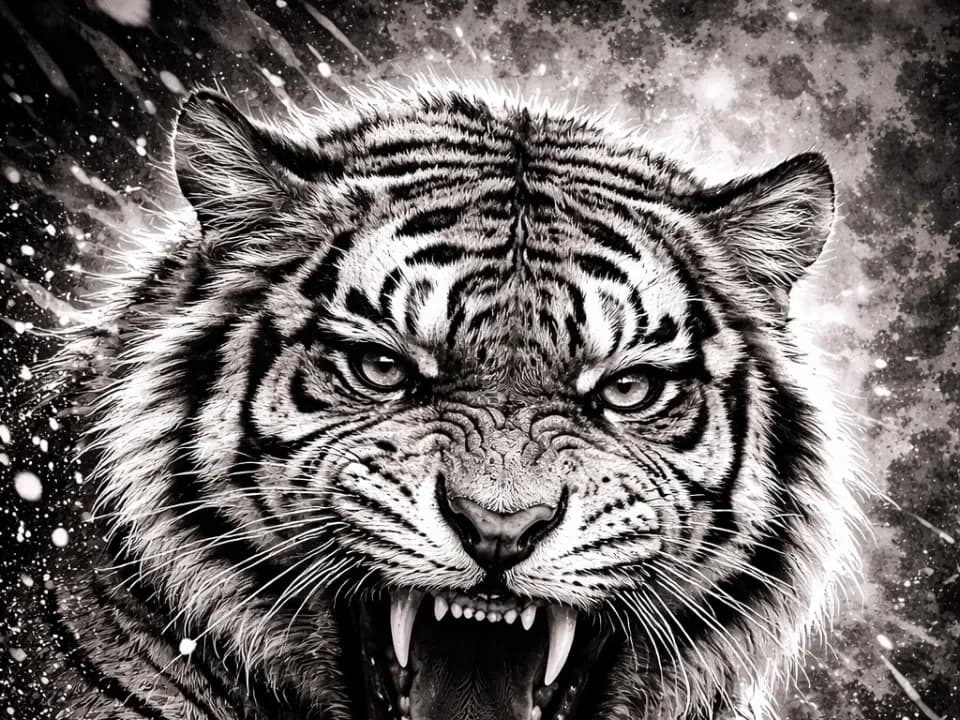 Tiger - Black and White Animal Series Hueforge by Hueforge Maker HueForge model: Tiger - Black and White Animal Series Hueforge by Hueforge Maker