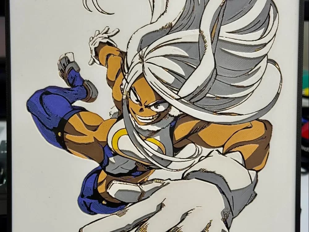 Mirko - My Hero Academia by Strata Prints HueForge model: Mirko - My Hero Academia by Strata Prints