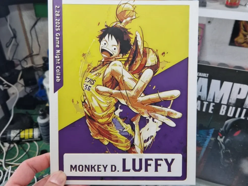 One Piece Hueforge - Luffy Lakers by Dakiren HueForge model: One Piece Hueforge - Luffy Lakers by Dakiren