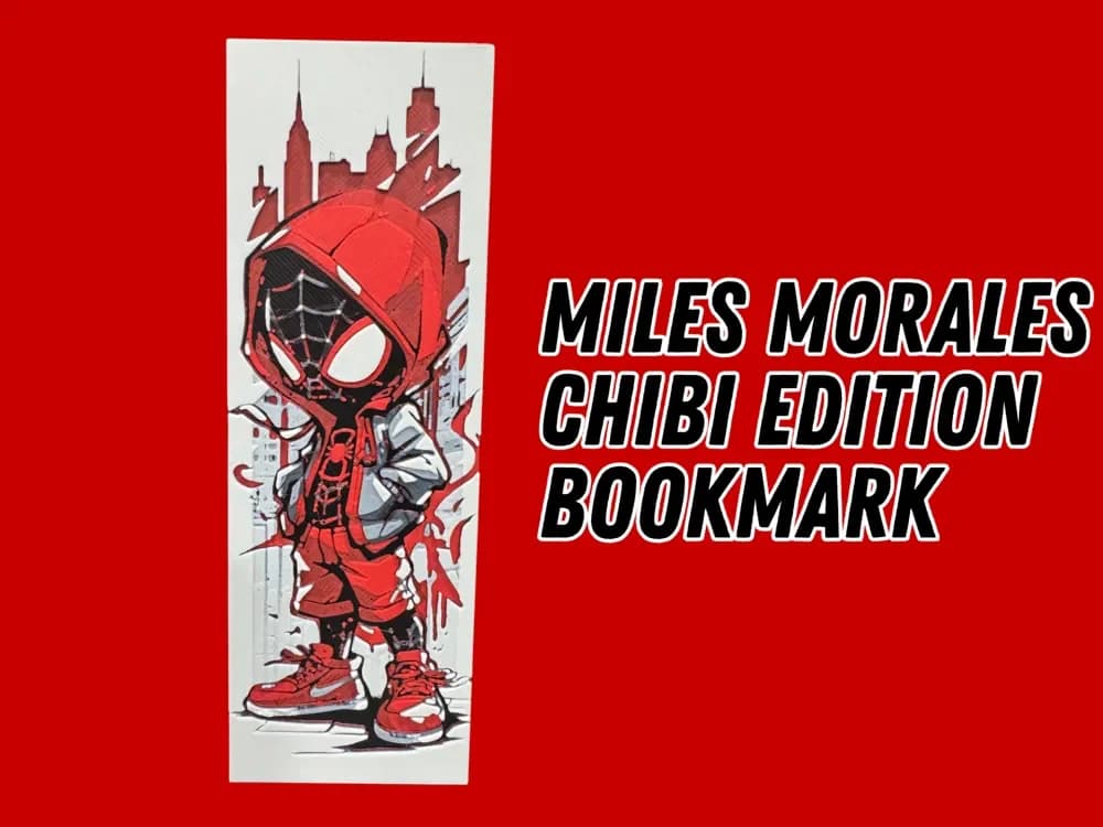 Miles Morales - Chibi Edition Bookmark by Canadian Gamer HueForge model: Miles Morales - Chibi Edition Bookmark by Canadian Gamer
