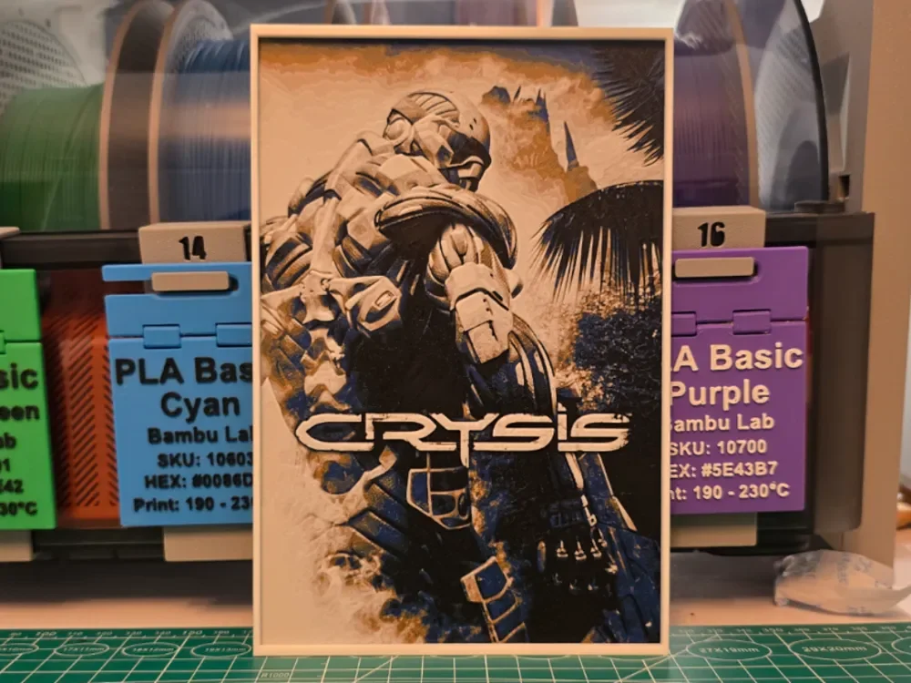 Crysis Game Poster - Hueforge Art by Lumpy3D HueForge model: Crysis Game Poster - Hueforge Art by Lumpy3D