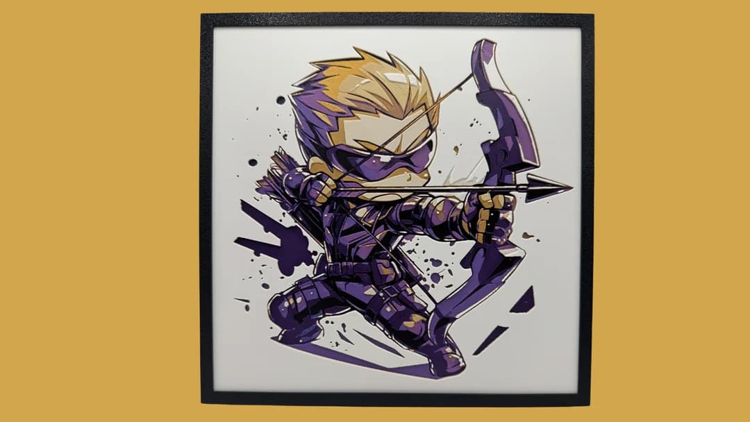Hawkeye - Chibi Edition - Marvel Hueforge by Canadian Gamer HueForge model: Hawkeye - Chibi Edition - Marvel Hueforge by Canadian Gamer