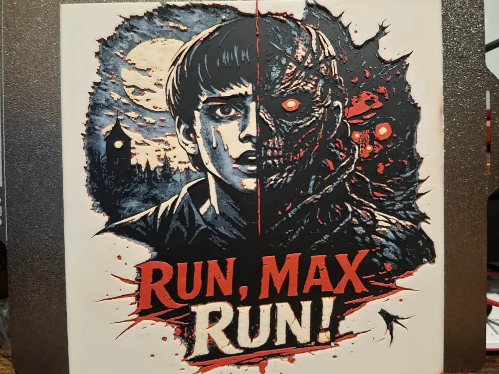 Run Max - Stranger things - Hueforge - 4 colours by 3dGlow HueForge model: Run Max - Stranger things - Hueforge - 4 colours by 3dGlow