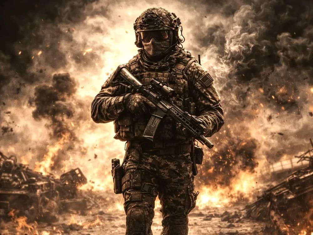 Modern Soldier Battlefield Call of Duty Hueforge by Hueforge Maker HueForge model: Modern Soldier Battlefield Call of Duty Hueforge by Hueforge Maker