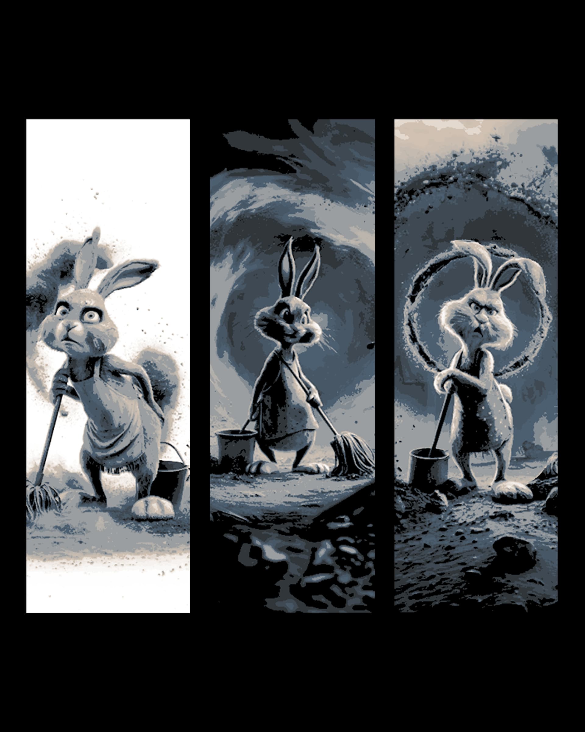 Dust Bunnies - the cleaning crew that no one sees - Set of bookmarks by BooneCo3d HueForge model: Dust Bunnies - the cleaning crew that no one sees - Set of bookmarks by BooneCo3d