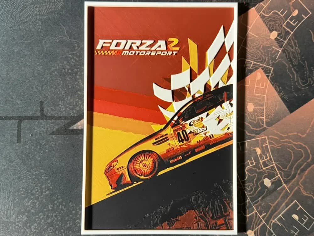 Forza Motorsport 2 - HueForge Game by ZorPrime7 HueForge model: Forza Motorsport 2 - HueForge Game by ZorPrime7