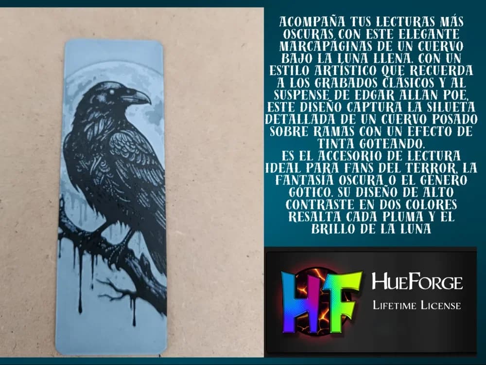 Bookmark Gothic Raven "Nevermore" by FYTY112 HueForge model: Bookmark Gothic Raven "Nevermore" by FYTY112