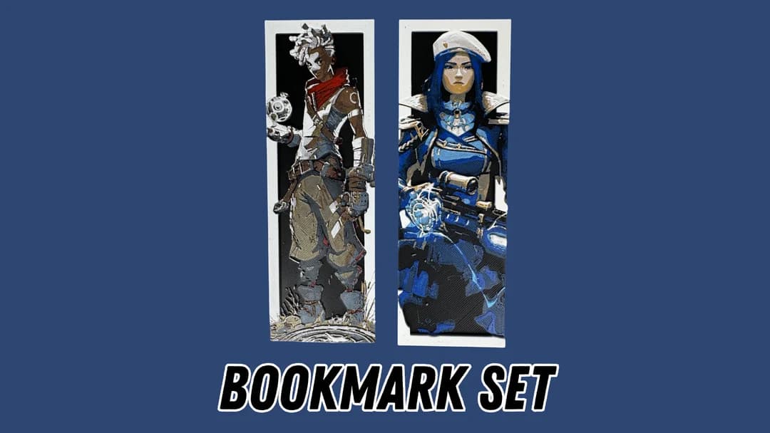 Ekko & Caitlyn - Arcane Bookmark Set by Canadian Gamer HueForge model: Ekko & Caitlyn - Arcane Bookmark Set by Canadian Gamer