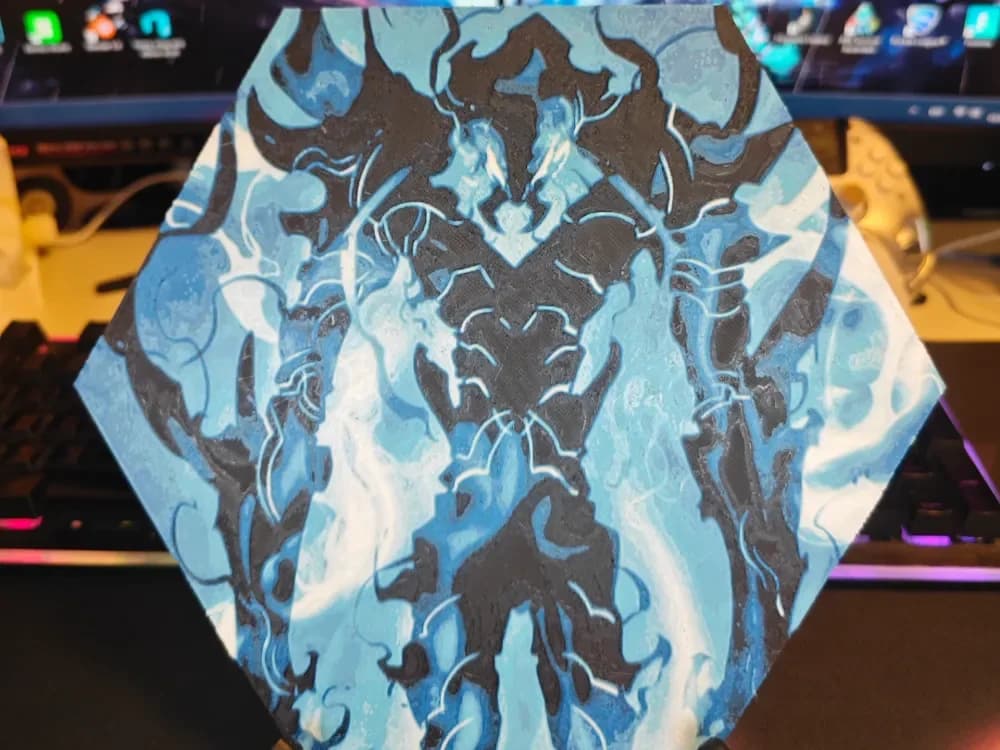 Hueforge Beru (Solo Leveling) honeycomb mode by JGz3DMaker HueForge model: Hueforge Beru (Solo Leveling) honeycomb mode by JGz3DMaker