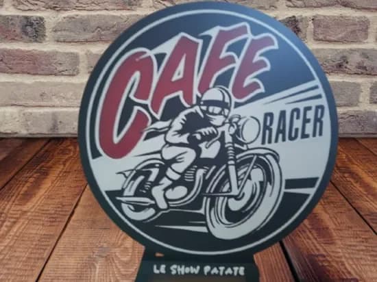 Plaque Cafe Racer Hueforge by leshowpatate HueForge model: Plaque Cafe Racer Hueforge by leshowpatate