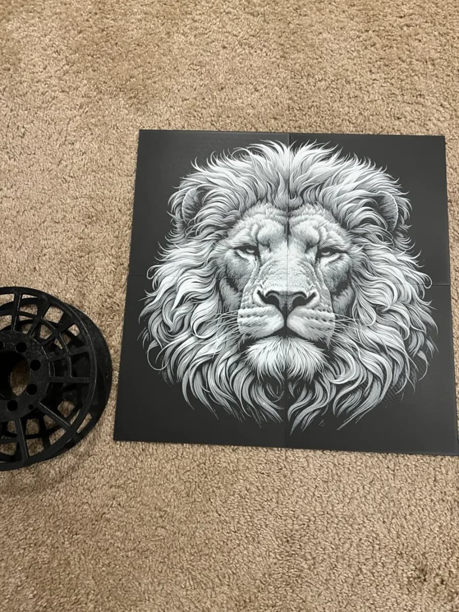 LARGE High Detail Lion Face Art Hueforge 400x400 by RP47 Designs HueForge model: LARGE High Detail Lion Face Art Hueforge 400x400 by RP47 Designs