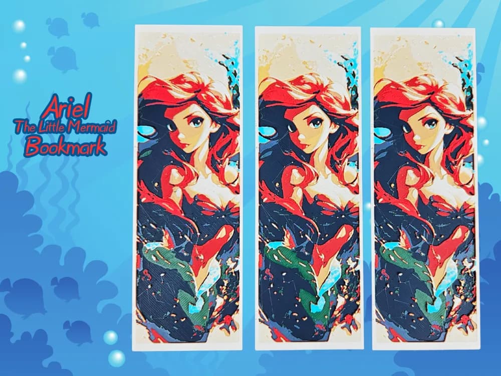 Ariel (The Little Mermaid) Bookmark by BusyKikiBee HueForge model: Ariel (The Little Mermaid) Bookmark by BusyKikiBee