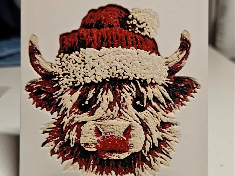 Christmas Higland Cow fluffy head Christmas Higland Cow fluffy head