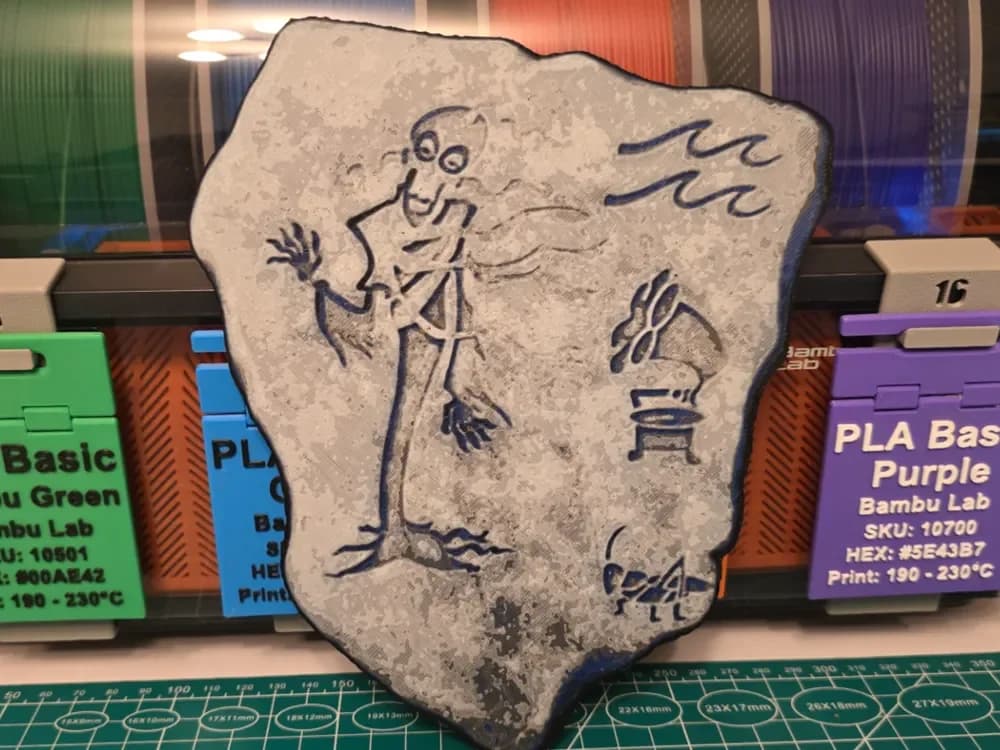 HueForge model: King Ramses' Slab From Courage the Cowardly Dog by Lumpy3D