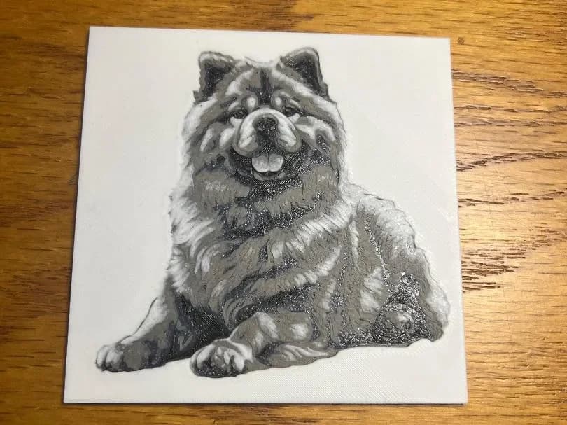 Chow Chow laying down coaster by Leafy HueForge model: Chow Chow laying down coaster by Leafy