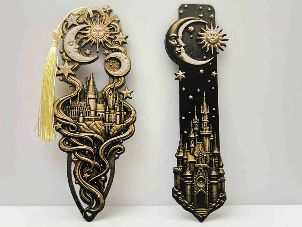 Hogwarts / Cinderella Castle - Celestial Bookmarks by 3djd HueForge model: Hogwarts / Cinderella Castle - Celestial Bookmarks by 3djd