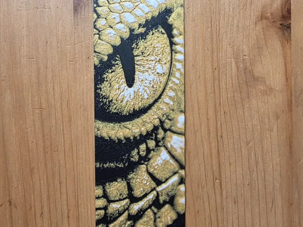 Golden Dragon Eye Bookmark by Morganja HueForge model: Golden Dragon Eye Bookmark by Morganja