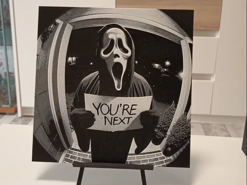 Ghostface - You're next Hueforge by 3DNesy HueForge model: Ghostface - You're next Hueforge by 3DNesy