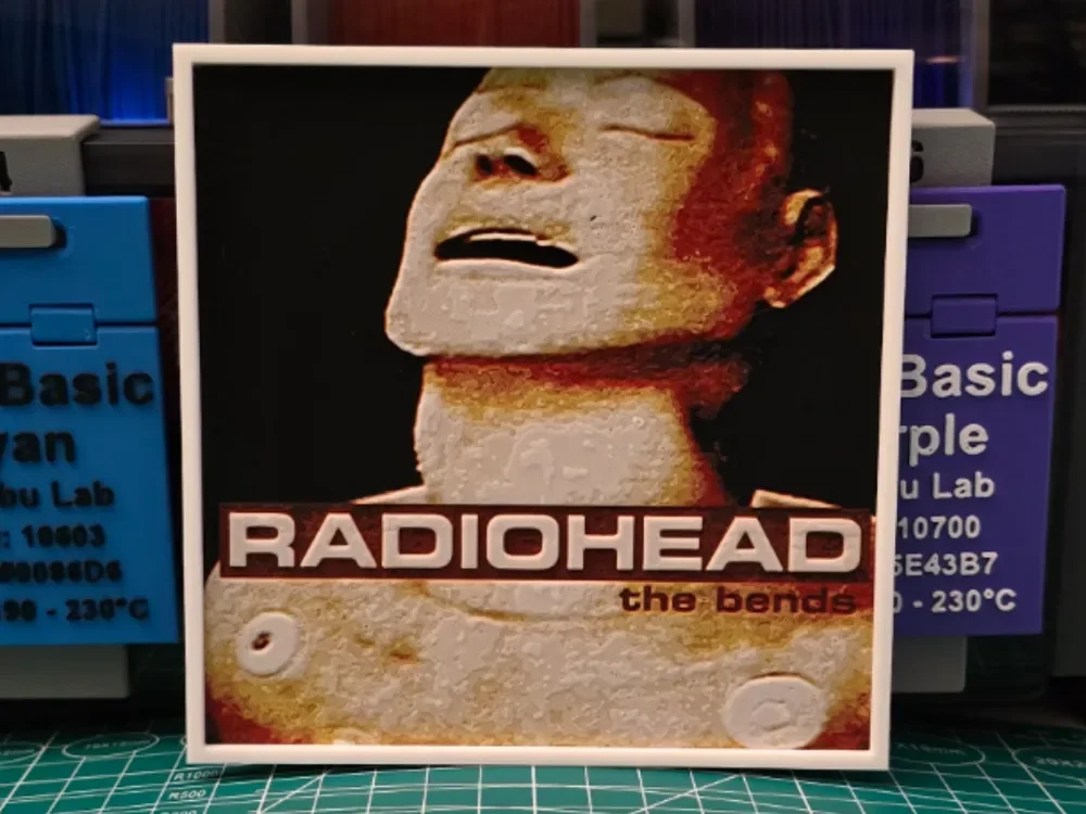 Radiohead "The Bends" Album - Hueforge Art by Lumpy3D HueForge model: Radiohead "The Bends" Album - Hueforge Art by Lumpy3D