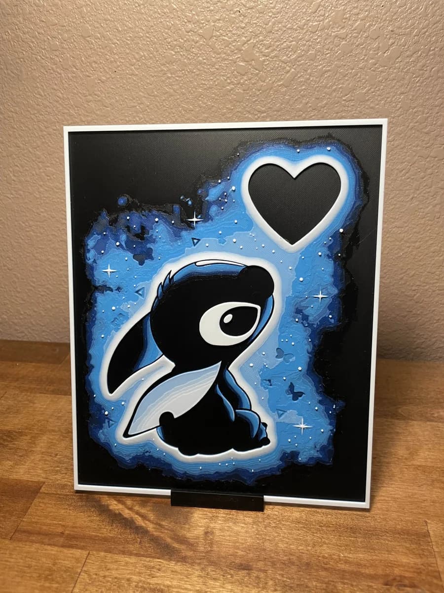 Stitch Blue Heart by Cloudy Nostalgia HueForge model: Stitch Blue Heart by Cloudy Nostalgia