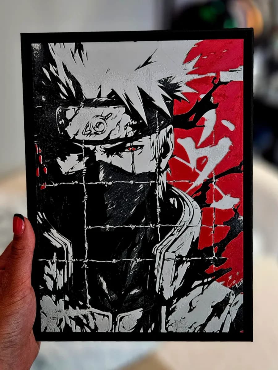 Kakashi Hatake - Naruto (Hueforge) by C3D HueForge model: Kakashi Hatake - Naruto (Hueforge) by C3D