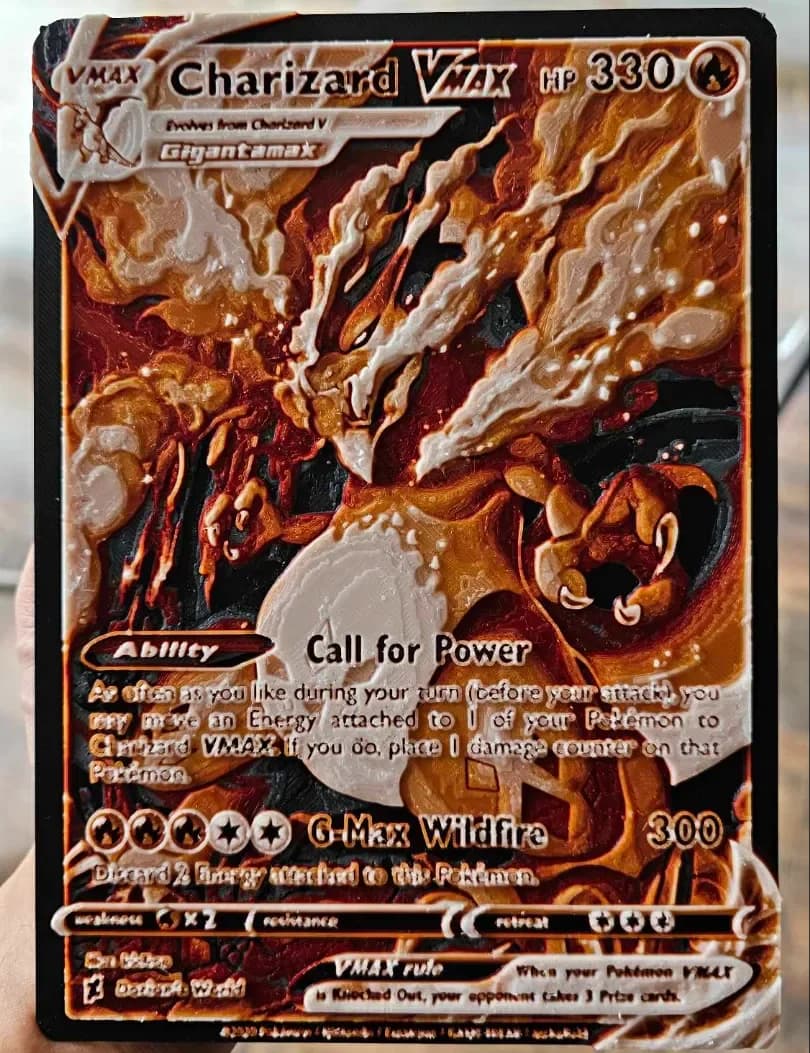 Oversized Pokemon Card Custom Charizard Hueforge by Loki HueForge model: Oversized Pokemon Card Custom Charizard Hueforge by Loki