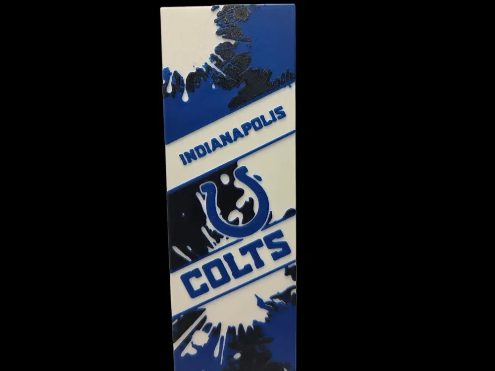 Colts 50x150mm Bookmark by MythicHue's HueForge model: Colts 50x150mm Bookmark by MythicHue's