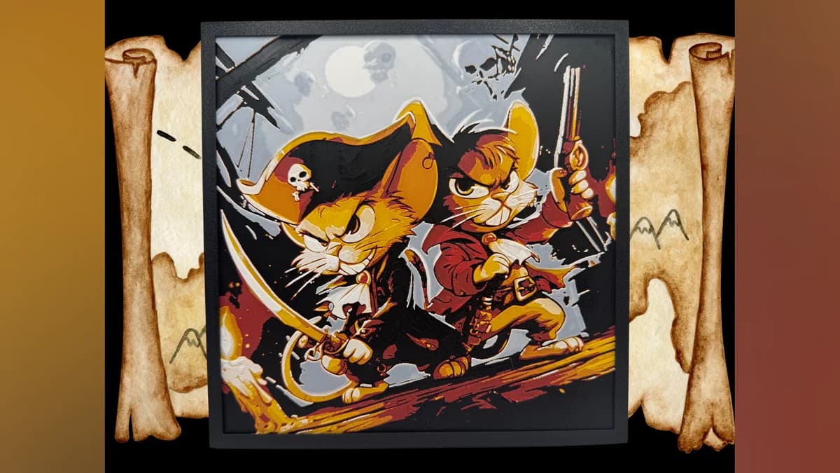 Swashbuckling Pirate Mice - Fantasy Animal Hueforge by Canadian Gamer HueForge model: Swashbuckling Pirate Mice - Fantasy Animal Hueforge by Canadian Gamer