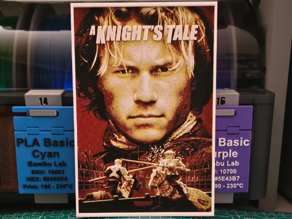 A Knight's Tale Movie Poster - Hueforge Art by Lumpy3D HueForge model: A Knight's Tale Movie Poster - Hueforge Art by Lumpy3D