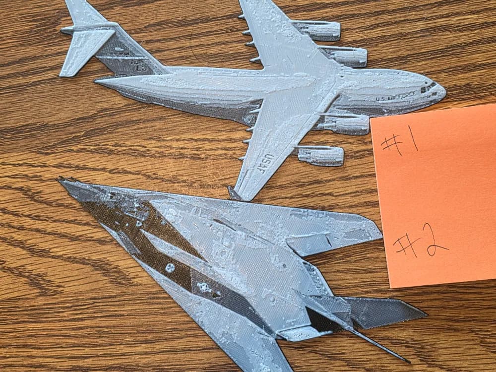 C-17 and F-117 Bookmark Set of 2 Black/white by AirMechDesigns HueForge model: C-17 and F-117 Bookmark Set of 2 Black/white by AirMechDesigns