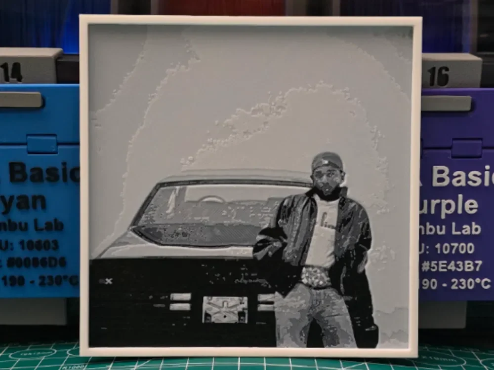 Kendrick Lamar "GNX" Album - Hueforge Art by Lumpy3D HueForge model: Kendrick Lamar "GNX" Album - Hueforge Art by Lumpy3D